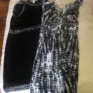 Michael Kors Black and White Midi Dresses